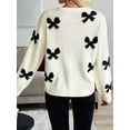 thumbnail image 5 of Women Tie Front Sweater Cardigan Trendy Y2k Knitted Cardigan Cream White S, 5 of 8