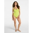 thumbnail image 2 of Time and Tru Women's and Women’s Plus Crinkle Plunge One-Piece Swimsuit, Sizes XS-3X, 2 of 6