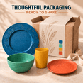 thumbnail image 3 of Homienly Unbreakable Dinnerware Set, 38-Piece Wheat Straw Dinnerware Set for 8, Plastic Plates Bowls & Cups, Reusable Stackable Microwave Safe Tableware, Dishware Set, Multicolor, 3 of 8
