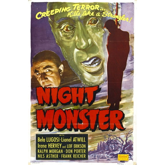 Night Monster Movie Poster Reprint 27inx40in for any room 27x40 Multi-Color Square Adults Poster Time
