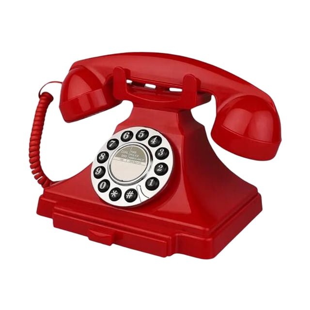 Siruishop Audio Guest Book Phone Desk Telephone Model for Desk Confessions Baby Shower Red
