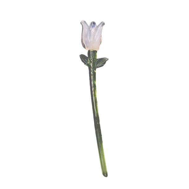Decoración floral de vidrio hecha a mano con tallo, miniplantas florales sopladas a mano, figura decorativa para el hogar, sala de estar, oficina, mesa, florero.