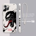 thumbnail image 2 of Funda de teléfono de superhéroe Marvel Venom Cool para Apple iPhone 15 14 13 12 11 Pro Max Plus 8 7 SE Liquid Left Rope Capa Cover, 2 of 5