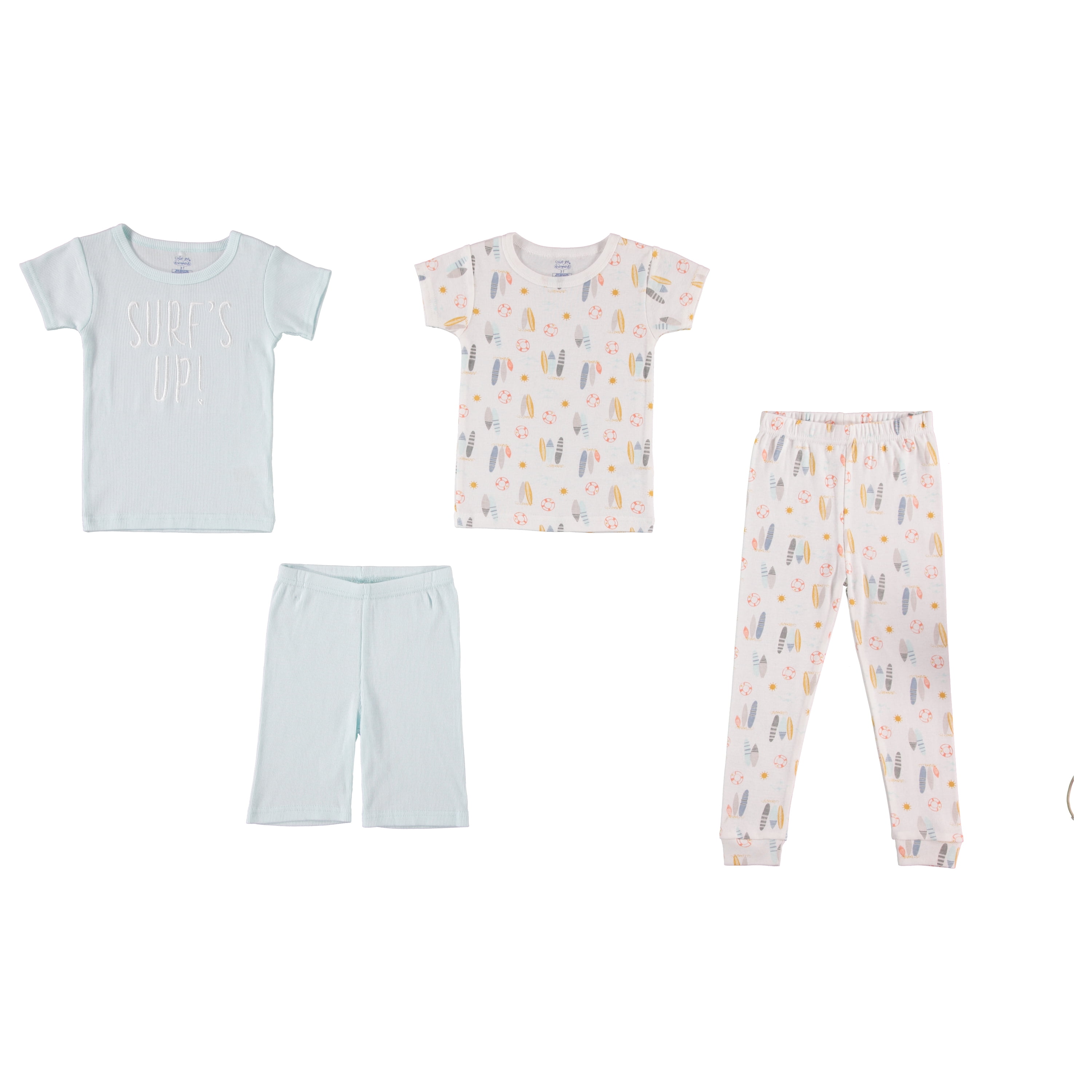 Cutie Pie Dreamers Baby Boy & Toddler Boy 4 PC Tight Fit Cotton Sleepwear Pajamas, Sizes 12 Months-4T 12M-4T