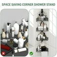 thumbnail image 6 of GARITIN Shower Caddy, Bathroom Shower Shelf Organizer, Corner Shower Racks for Inside, 4-Tier Adjustable Shelves with Tension Pole Bath Caddy Storage, Black, 6 of 6