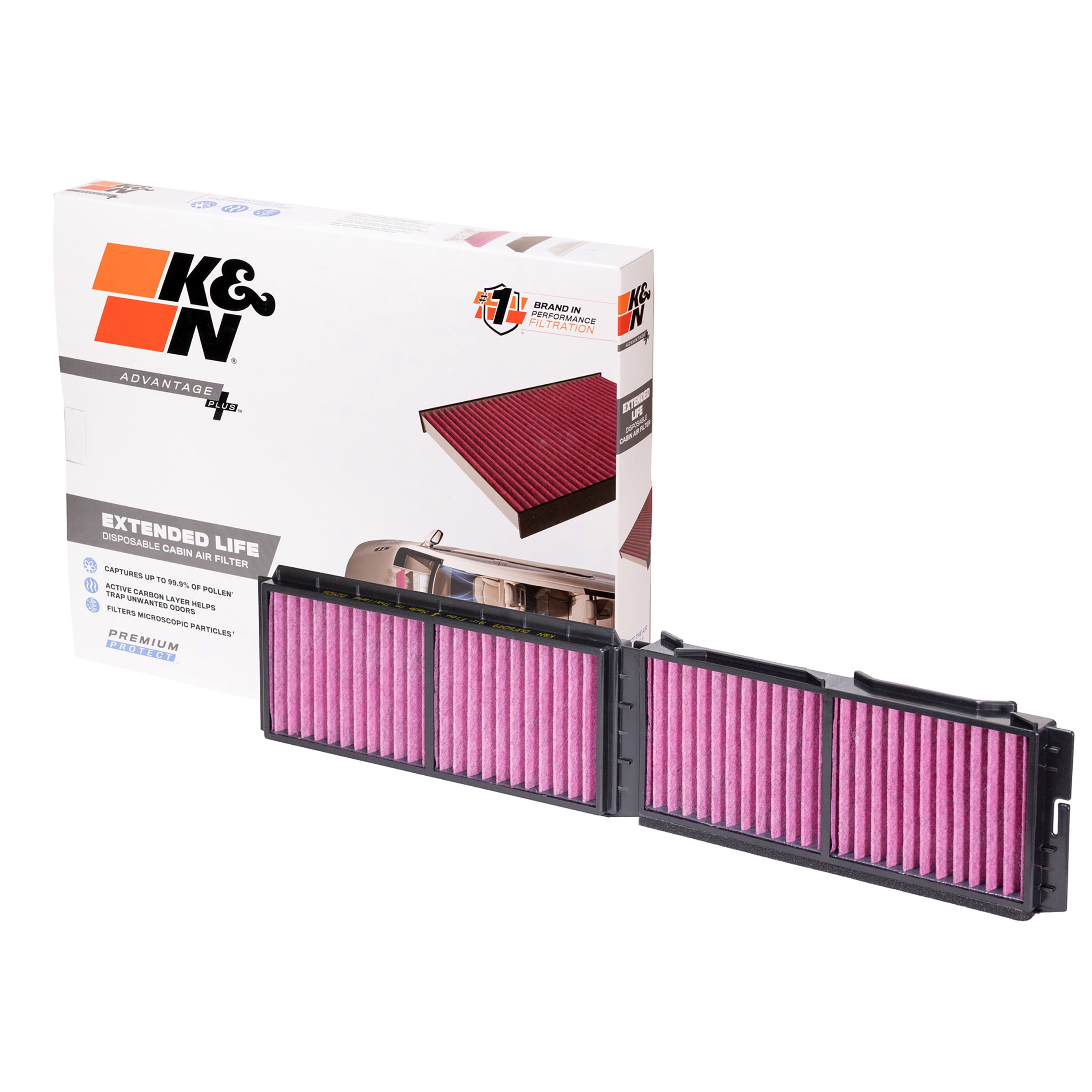 K&N Advantage Plus Cabin Air Filter: Extended Life Disposable, Easy Installation, Cleaner Air Inside Vehicle, DVF6049