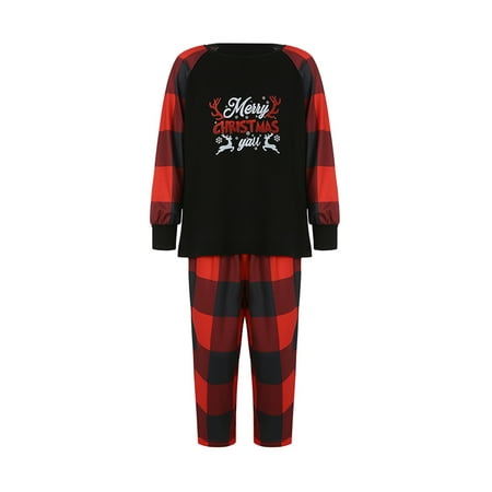

LisenraIn Christmas Family Pajamas Plaid Elastic Waist Parent-child Clothing