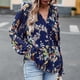 thumbnail image 2 of Camisa de moda para mujer con un solo pecho blusas estampadas florales Tops atuendo diario, 2 of 7