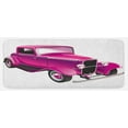 thumbnail image 1 of Hot Pink Kitchen Mat, Vintage Muscle Car Illustration Retro Revival Vehicle Engine American, Plush Decorative Kitchen Mat with Non Slip Backing, 47" X 19", Magenta Fuchsia Black, by Ambesonne, 1 of 1