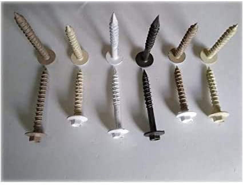 1/4" x 1-3/4" White Phillips Flat Head Concrete Screws (100 pcs.)
