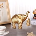 thumbnail image 2 of Estatua de elefante ZJ Whoest, diseño de elefante dorado, resina, 18 x 15 cm, 2 of 7