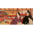 thumbnail image 2 of Tsukioka Yoshitoshi 24x14 Black Ornate Framed Double Matted Museum Art Print Titled: A Bugaku Performance at the Imperial Palace During the Doll Festival (1878), 2 of 5