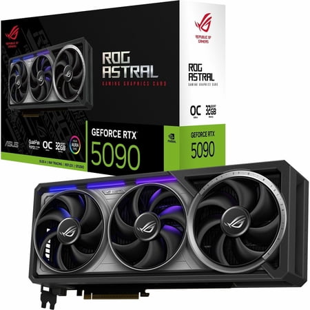 ASUS ROG Astral NVIDIA GeForce RTX 5090 32GB GDDR7 OC Edition Gaming Graphics Card (PCIe 5.0, HDMI/DP 2.1, 3.8-Slot, 4-Fan Design, Axial-tech Fans, Patented Vapor Chamber), 3 Year Warranty