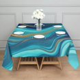 thumbnail image 3 of Blue Gold Marble Pattern Square Tablecloth,Waterproof Square Table Cover,Wipeable Spillproof Washable Table Cover for Home Kitchen Party Decor 42"X42"(107x107cm), 3 of 6
