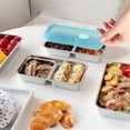 thumbnail image 5 of HQREA 2Pcs Stainless Steel Lunch Box & 2 Compartments, Transparent lid for Camping, 5 of 8