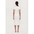 thumbnail image 3 of Women's Ribbed Knit Short Sleeve Midi Dress with Faux Buttons, 3 of 3