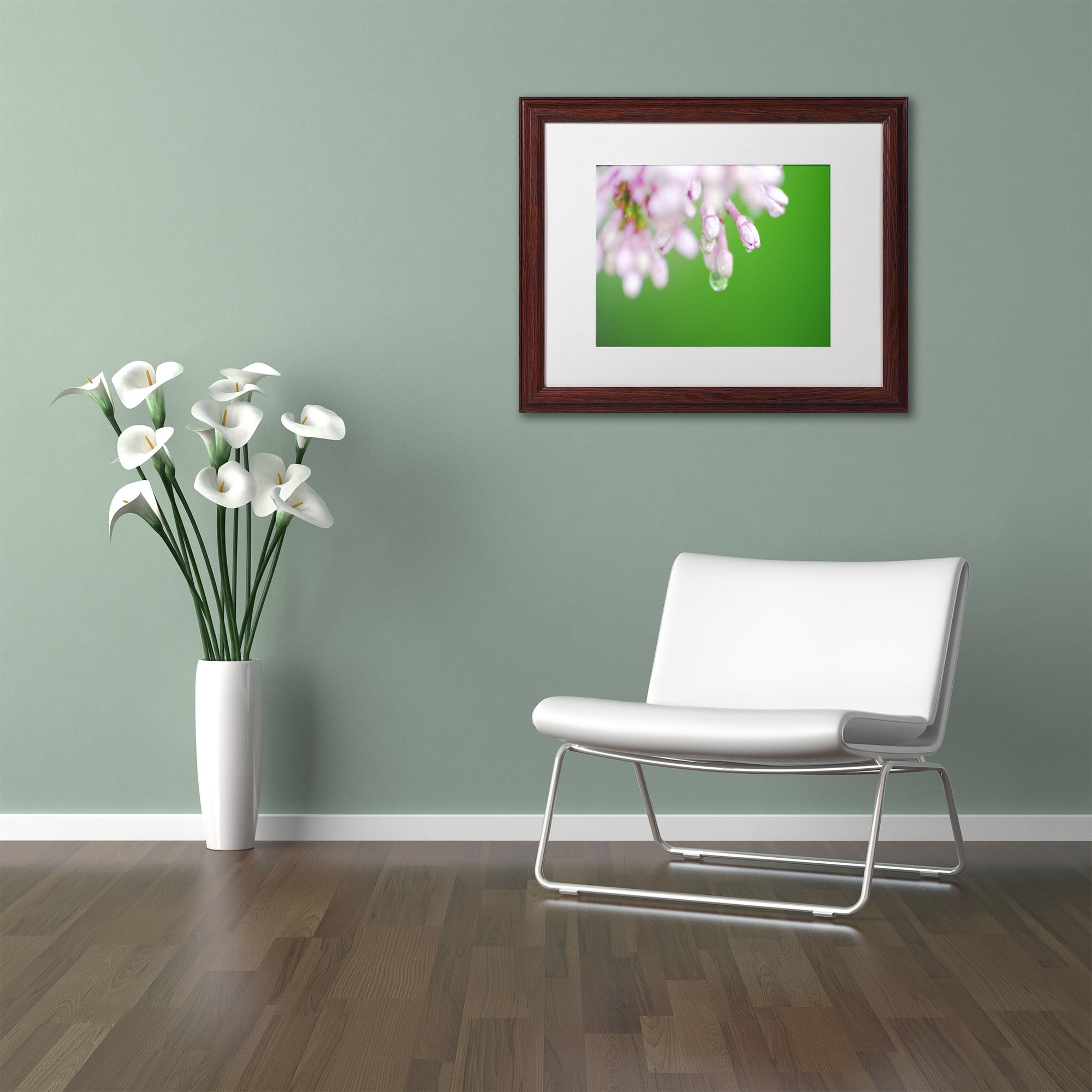 Trademark Fine Art "Pure" Canvas Art by Monica Mize, White Matte, Wood Frame