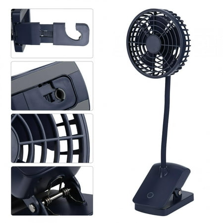 Ventilateur de voiture portable à piles pour voiture, 4 vitesses,  ventilateur électrique à clipser pour siège arrière et arrière, ventilateur  USB