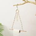 PRAETER Boho Paper Towel Holder Cotton Rope Towel Holder Macrame Paper ...