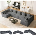 thumbnail image 4 of Akaber Modular Sectional Couches for Living Room, L-Shape Cloud Sofa Couch with Deep Seat, High Density Memory Foam, Boneless Upholstered Couches(Dark Gray), 4 of 8