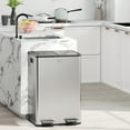 thumbnail image 2 of HOMCOM Dual Trash Can, 2 x 28 Liter Garbage Can with Soft Close Lid, Silver, 2 of 10