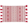 thumbnail image 3 of Fennco Styles Nordic Christmas Pattern Tassel Cotton Placemats 14 x 20 Inch, Set of 4 - Red Table Mats for Home, Holiday Décor, Family Gathering and Special Events, 3 of 4