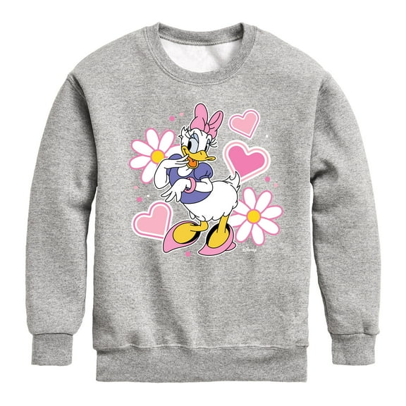 Disney - Daisy Sticker Look - Youth Crewneck Fleece Sweatshirt