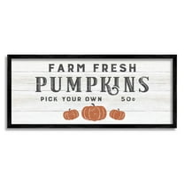 Stupell Industries Farm Fresh Pumpkins Country Sign Graphic Art Black Framed Art Print Wall Art, Design by CAD Designs