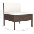 thumbnail image 5 of vidaXL 3 Piece Garden Lounge Set with Cushions Poly Rattan Brown, 5 of 5