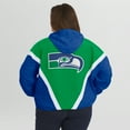 thumbnail image 5 of Women's WEAR by Erin Andrews Kelly Green/Royal Seattle Seahawks Plus Size Retro Crinkle Full-Zip Hoodie Windbreaker, 5 of 5