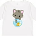 thumbnail image 4 of Inktastic Cute Cat, Little Cat, Kitty, Kitten, Fish Bowl Girls Long Sleeve Toddler T-Shirt, 4 of 5