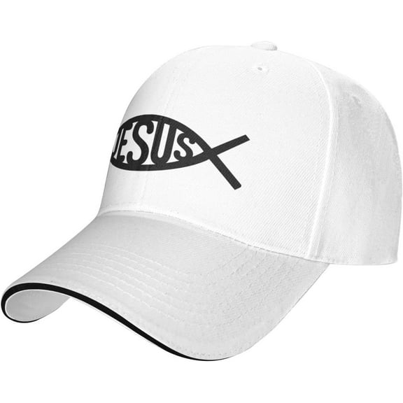 Jesus Fish Baseball Caps Men Hats for Women Dad Hat Ball Hat Adjustable Trucker Hat Cowboy Hat