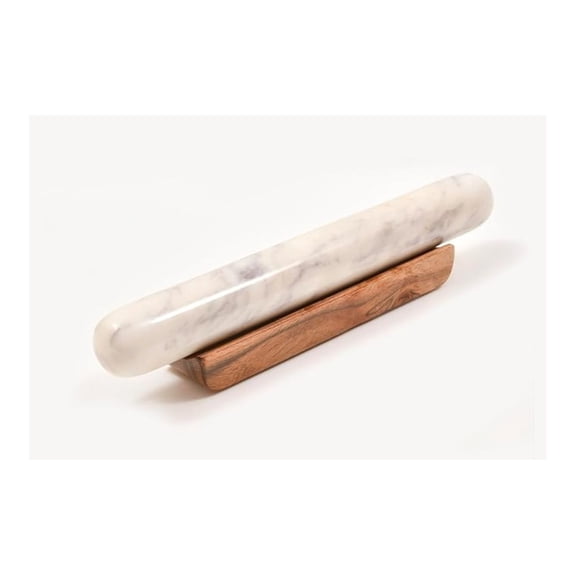 Marble Rolling Pin on Wood Base by