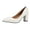 White, variant on Women's Pumps Classic Solid Color Closed Pointed Toe Block Heel Shoes for Women Comfortable Slip On Dress Office Party Wedding Shoes,Black,5.5