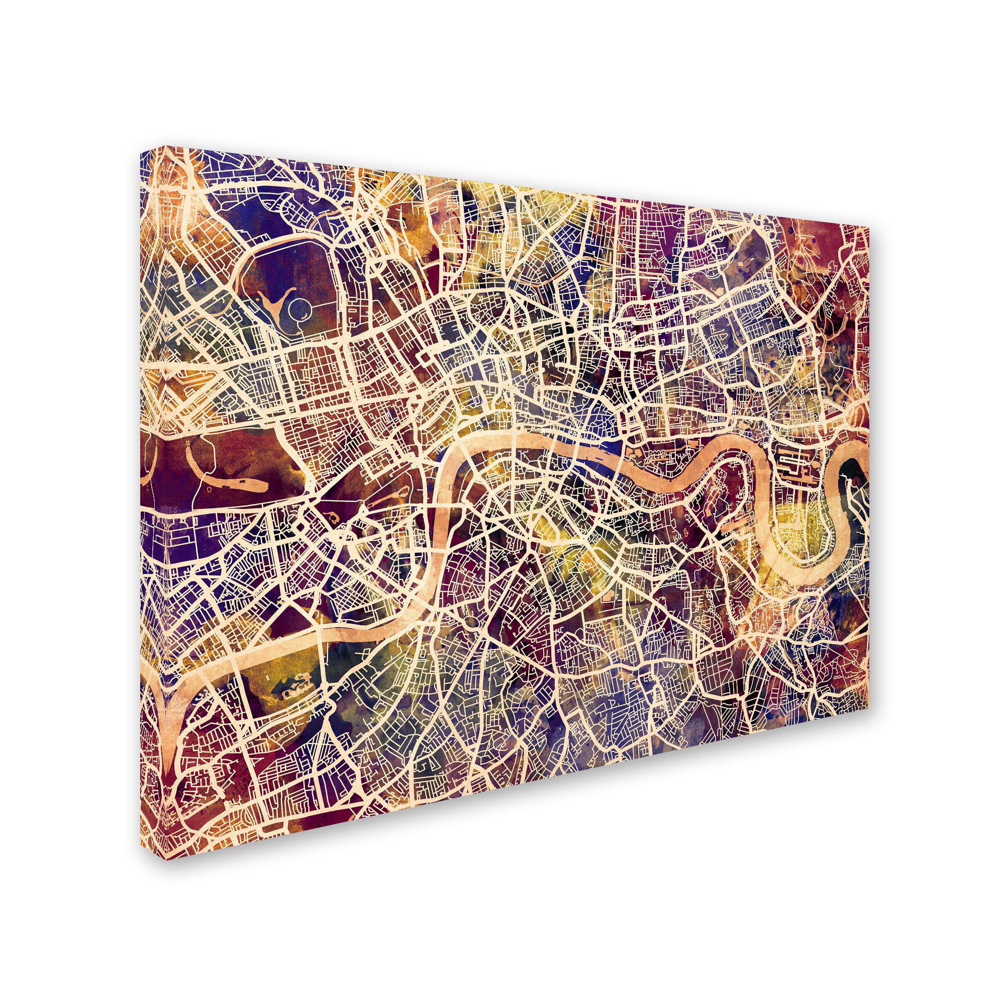 Trademark Fine Art "London England Street Map" Canvas Art by Michael Tompsett