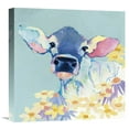 thumbnail image 1 of Global Gallery's Avery Tillmon 'Bessie with Flowers on Teal' Stretched Canvas Wall Art, 1 of 4
