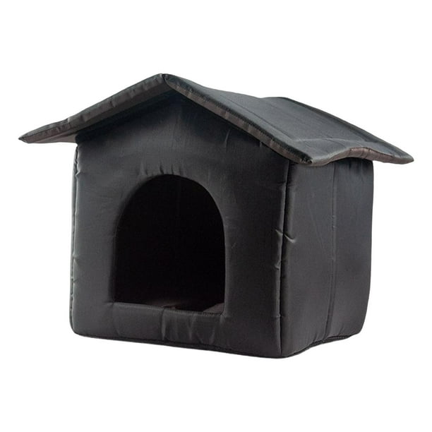 Casa para gatos al aire libre, camas impermeables para gatos domésticos, perrera para perros pequeños, casa para gatitos, muebles de invierno, refugio Negro Yinane Refugio de gatos callejeros
