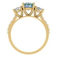 thumbnail image 4 of Clara Pucci 14K Yellow Gold 1.97ct BlueMoissanite Three-Stone Ring, 4 of 8