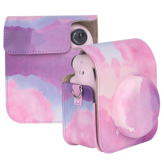 For FUJIFILM instax mini 12 Painted Full Body Leather Case Camera Bag with Strap