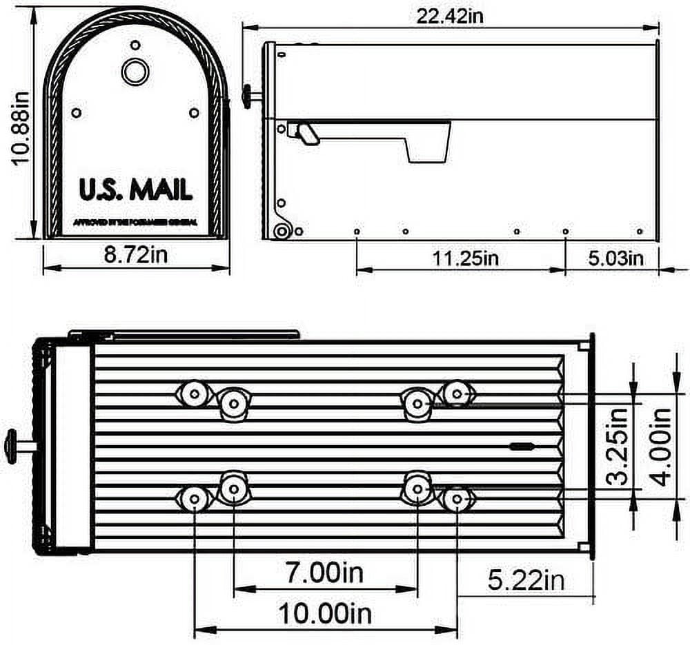 Gibraltar Mailboxes Edwards Large Capacity Galvanized Steel Venetian Bronze, Post-Mount Mailbox, EM160VB0