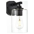 thumbnail image 4 of Living District Mayson 1-Light Iron & Glass Bath Sconce in Black/Clear, 4 of 6