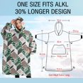 thumbnail image 4 of Oversized Wearable Blanket Hoodie,Green Pink Geometric Pattern Sherpa Blanket Hoodie with Super Pockets,Super Warm Fuzzy Pullover for Women & Men, 4 of 6