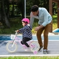 thumbnail image 2 of Gymax 14'' Kids Bicycle Children's Training Bicycle w/ Removable Training Wheels & Basket Purple, 2 of 9