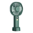 thumbnail image 1 of Ventilador portátil de mano USB recargable con batería de 5 velocidades Mini ventilador de mano silencioso con pantalla de alimentación verde oscuro, 1 of 10