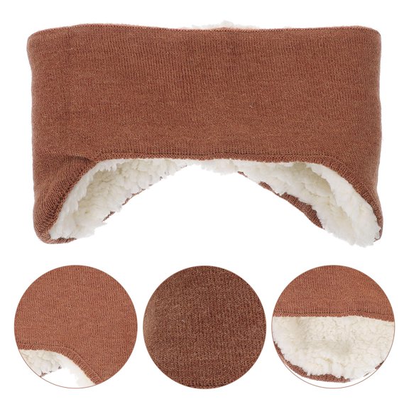 OUNONA Sleeping Earmuffs for Adults Brown Lightweight Ear Warmers with Elastic Headband for Comfortable Sleep