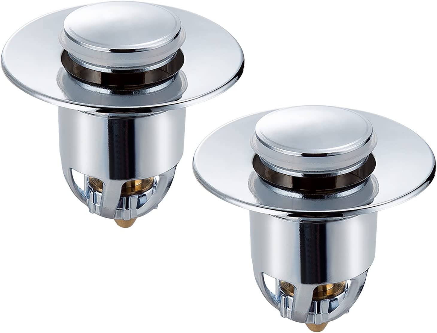 Buuco Set of 2 popup drain plugs, universal core, push type, drain