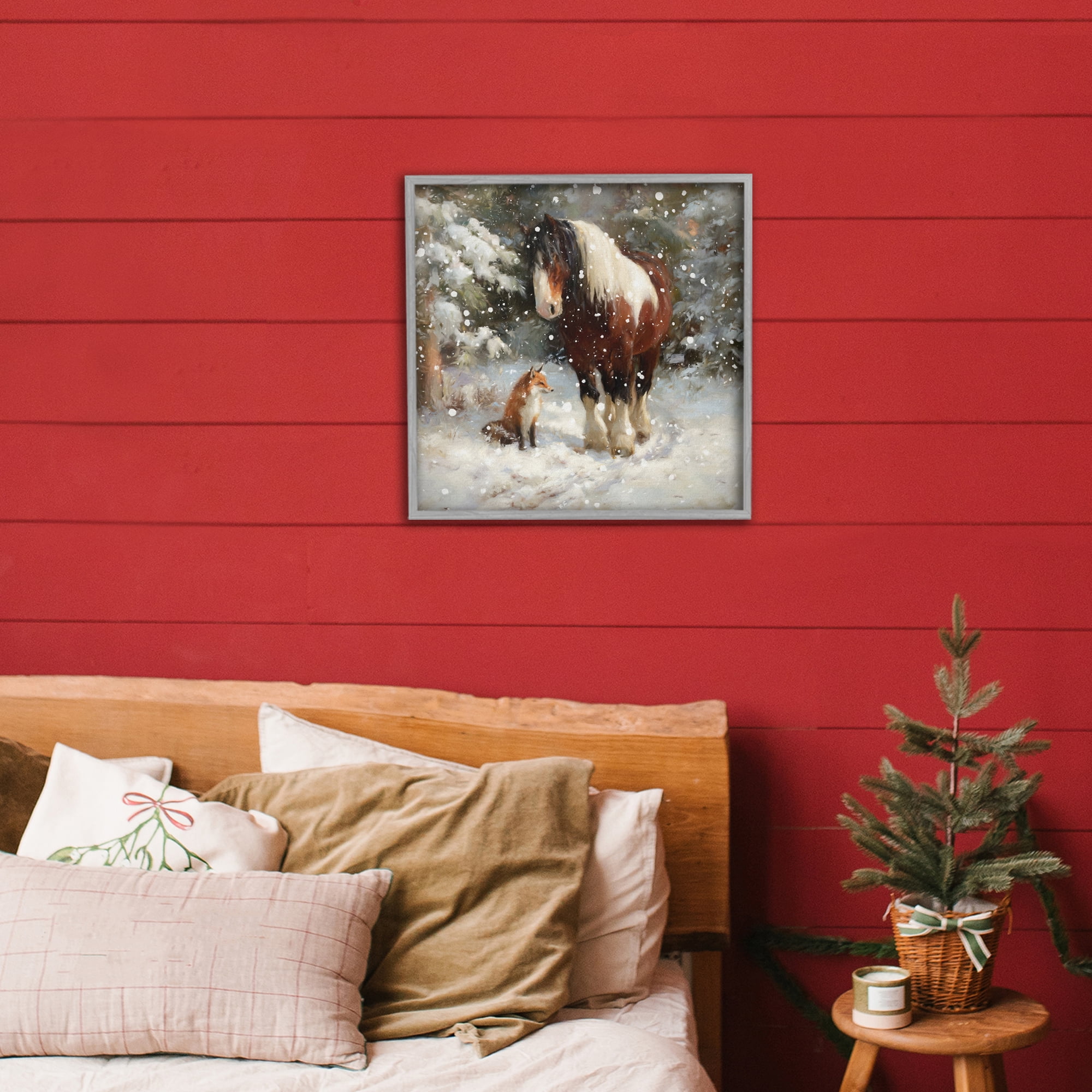 Stupell Industries The Horse & The Fox Gray Framed Giclee Art, design by Tina LeCour