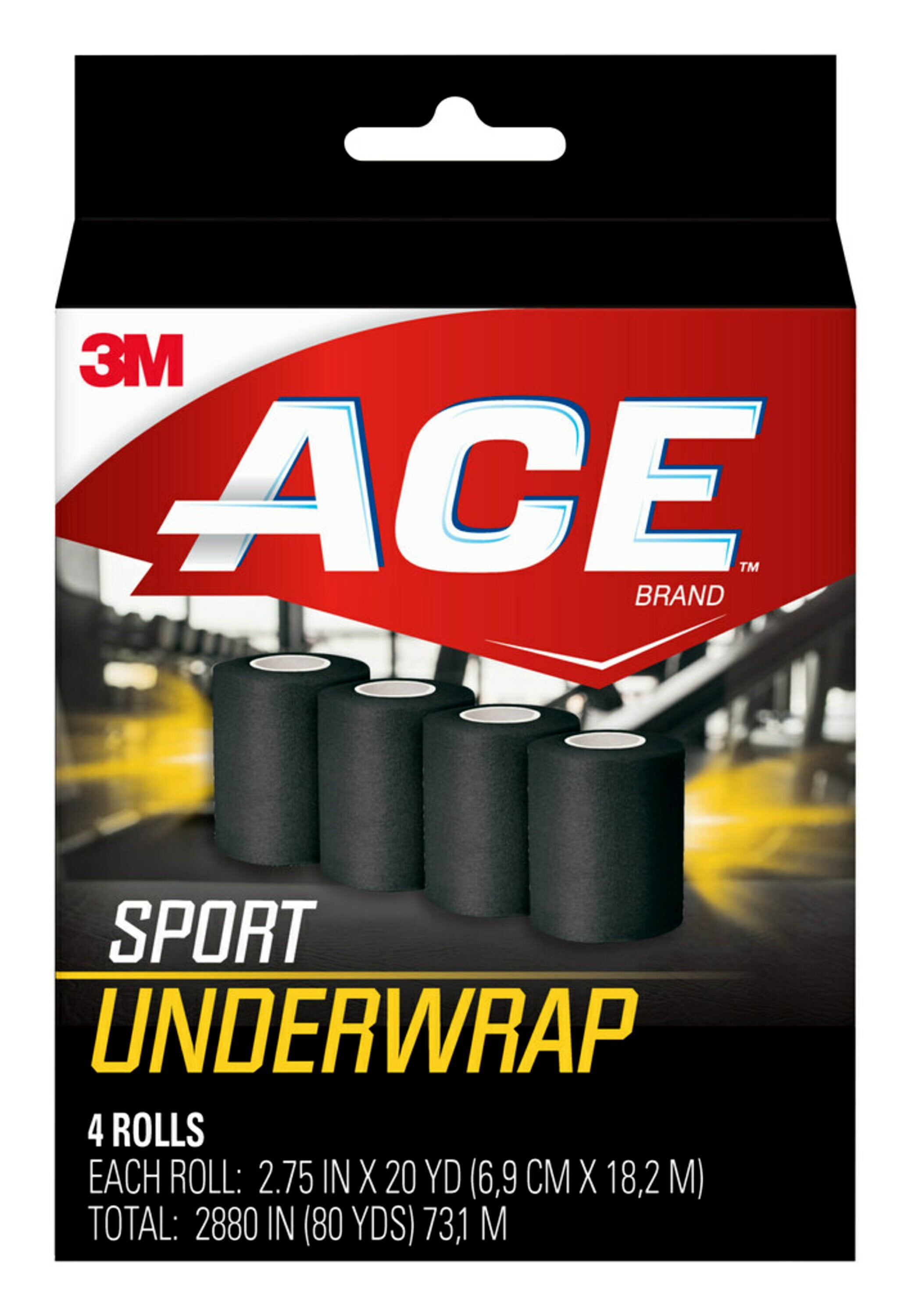 Ace Brand Sports Under wrap, Lightweight, Breathable, Black, 4 Pack