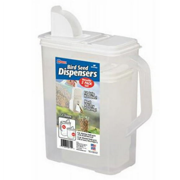Buddeez 8 Qt and 3.5 Qt Bird Seed Dispenser Set - Set of 2 Containers with Lids