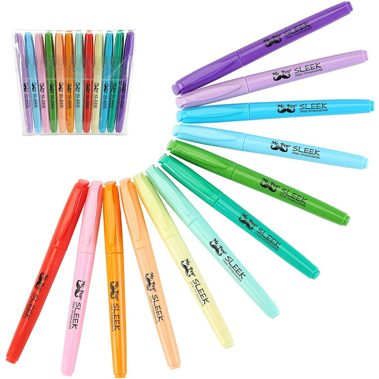Mr. Pen- Bible Gel Highlighters and Fineliner Pens No Bleed Pastel Colors  18 Pcs